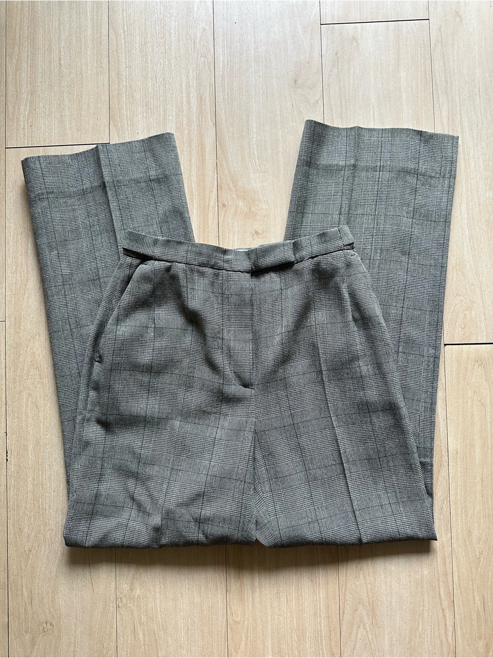 Vintage Jaeger Womens Rayon Blend Houndstooth Trousers Wide Leg Size 4 Office